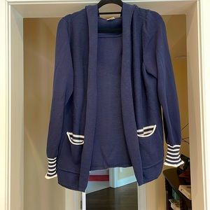 Cabi 5780 El Capitan navy sweater with stripe detail Size XL